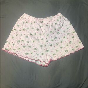 Tropical Print Knit Pajama Shorts